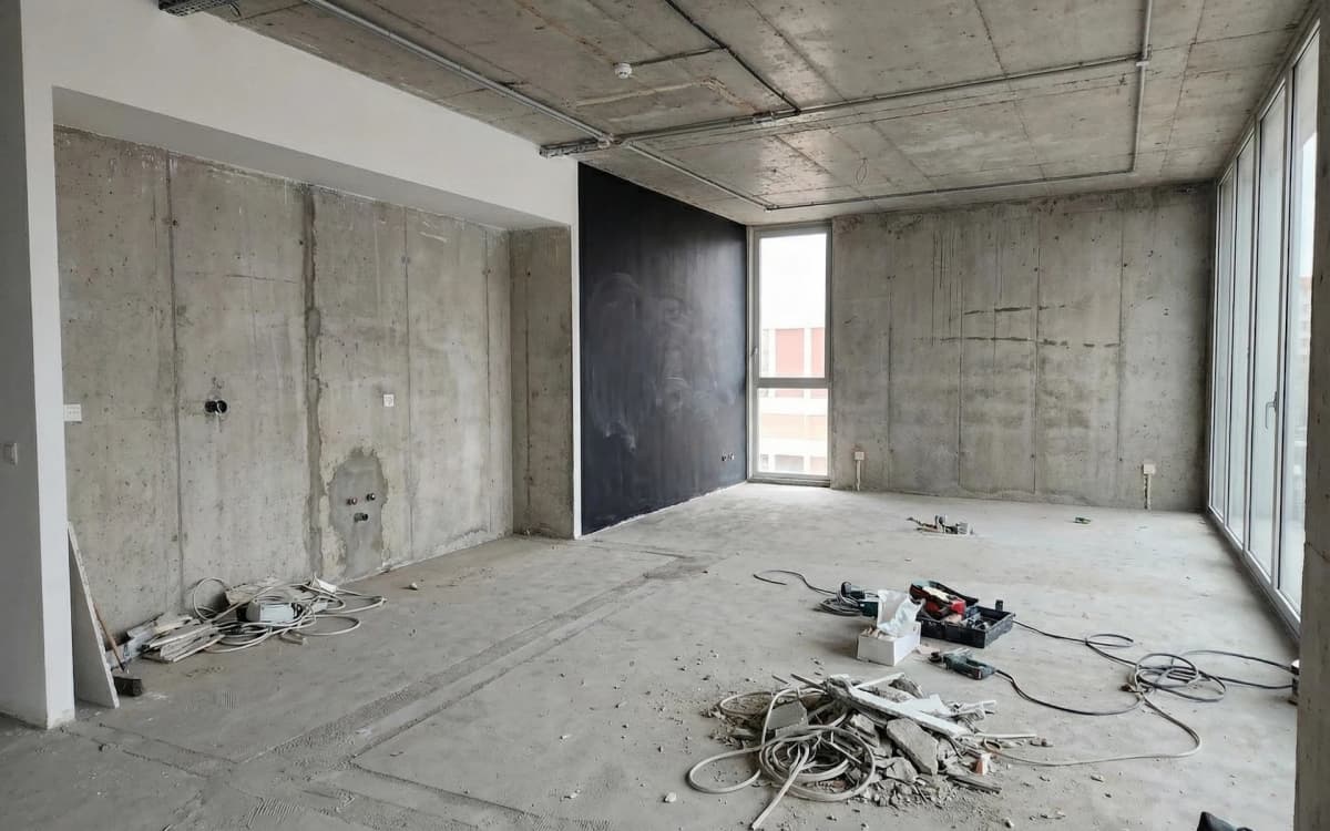 Antes: Cocina social y zona de descanso de las oficinas