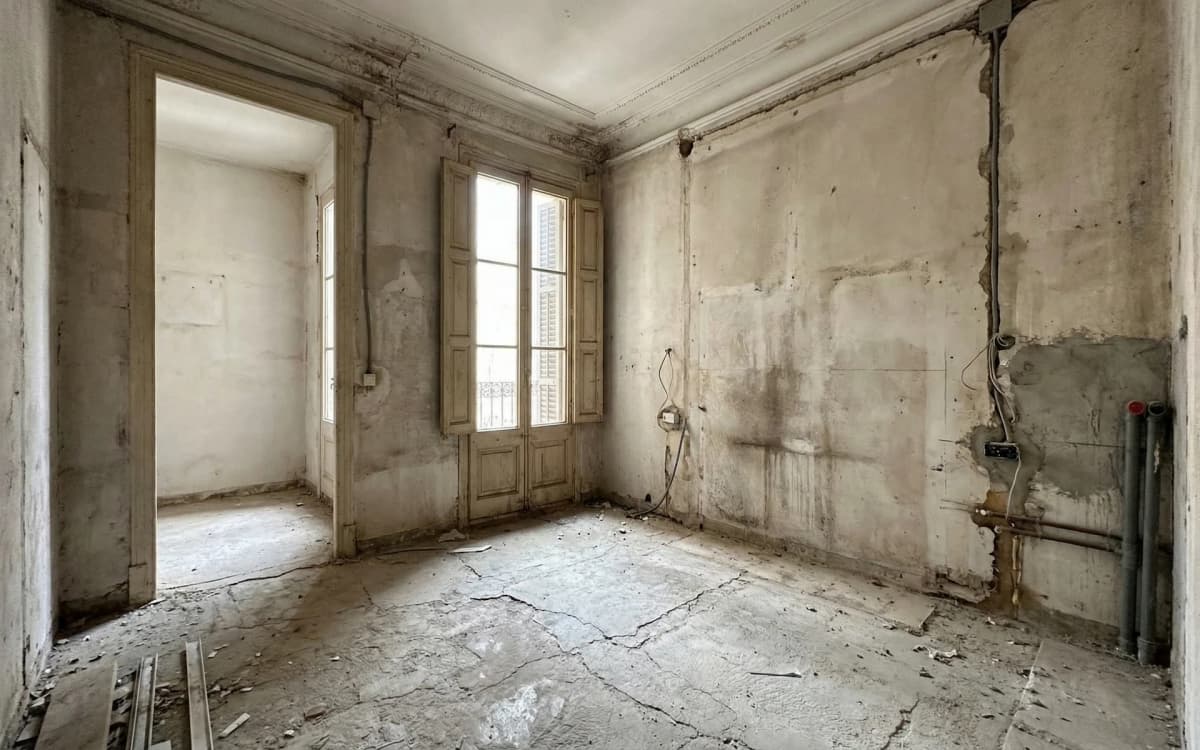 Antes: Dormitorio principal con vestidor integrado