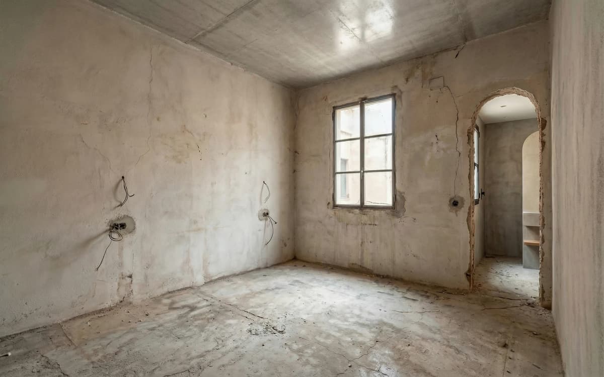 Antes: Dormitorio principal con volta catalana restaurada