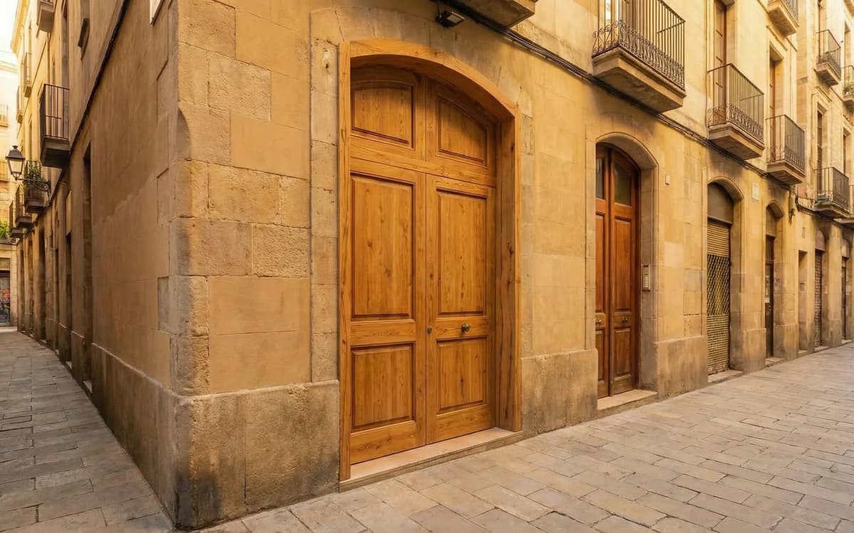 Antes: Fachada del restaurante en el Born al atardecer