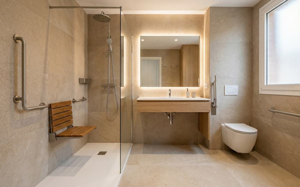 Baño accesible de diseño en Sarrià, Barcelona