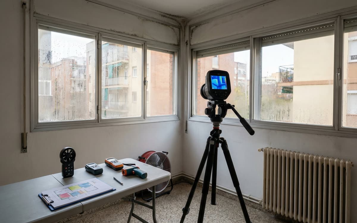 Diagnóstico energético con termografía en piso antiguo