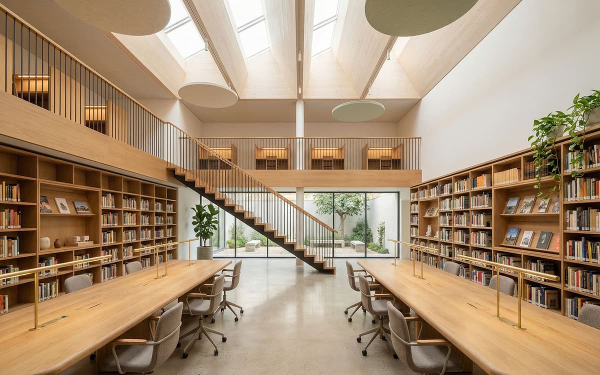 Biblioteca municipal moderna en Barcelona