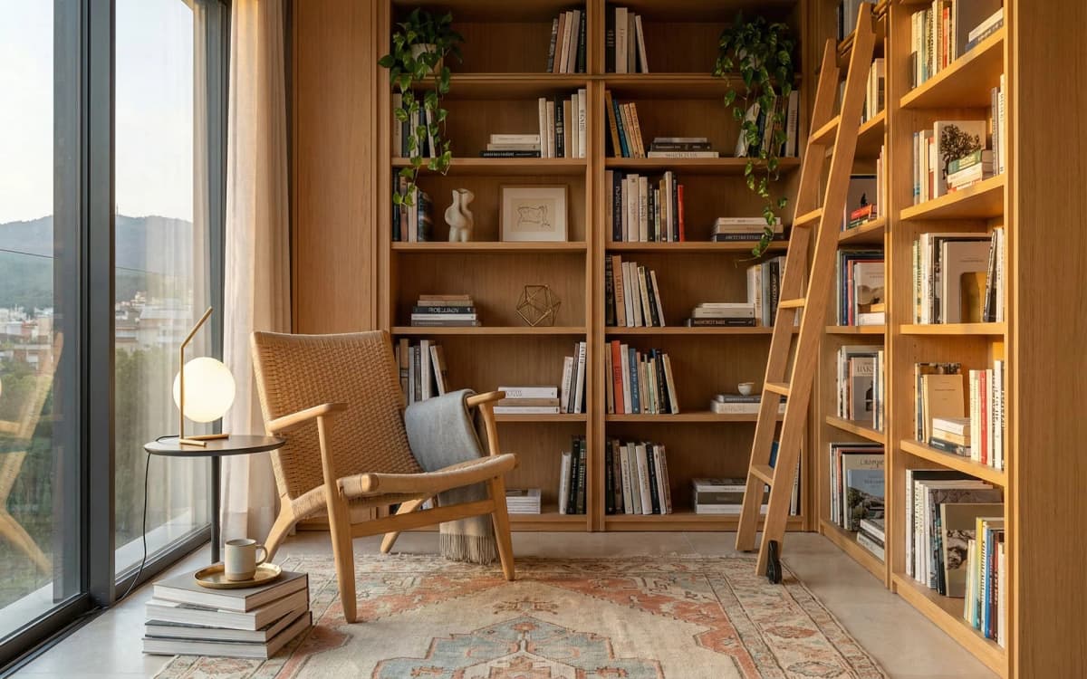 Después: Rincón de lectura junto al ventanal principal